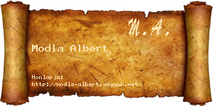 Modla Albert névjegykártya